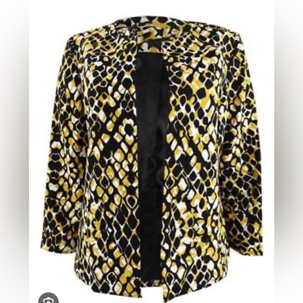 Kasper Open-Front Animal-Print Jacket